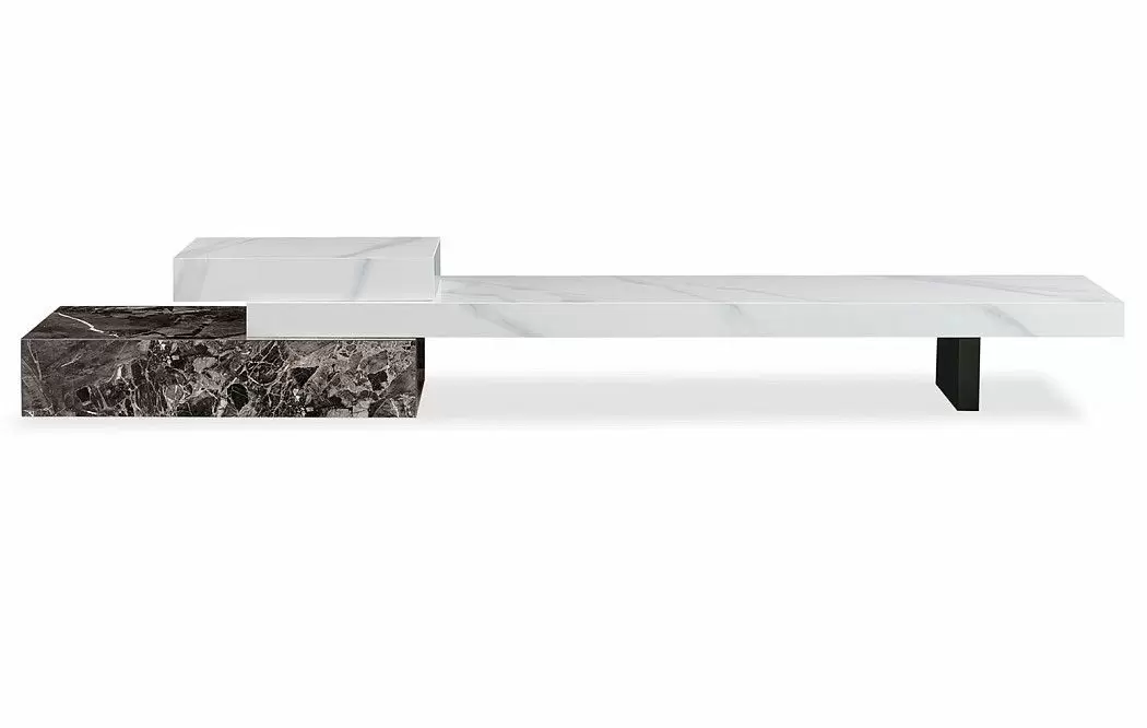 ТВ Тумба Gabrielle (Композиция №3), белый камень/черный камень