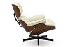 Комплект кресло и оттоманка Eames Lounge, кремовый/орех