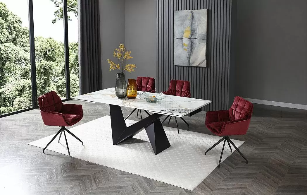 Стол раскладной Portofino Black 200-300, светлая керамика/черный - фото 3