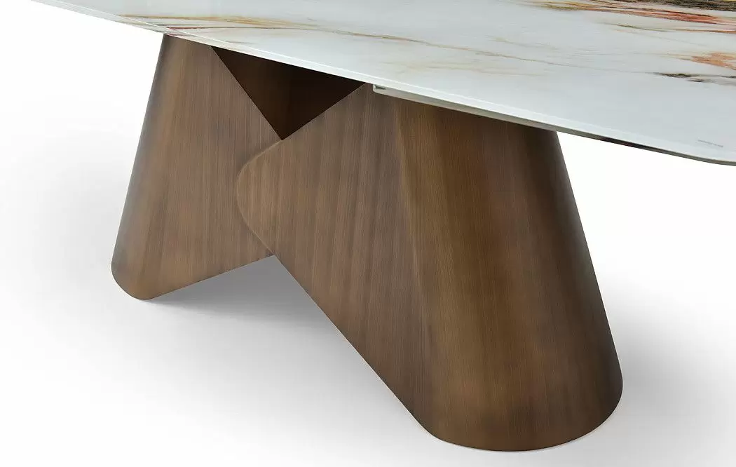 Стол раскладной Mirabel 160-240, стекло 3D/бронза - фото 10