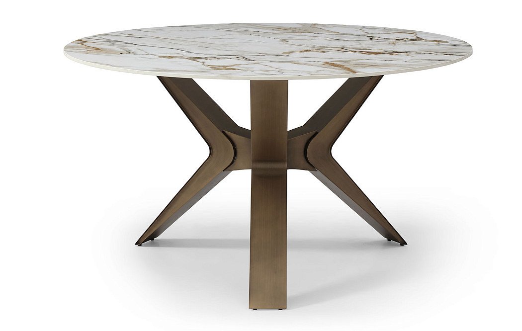 Стол Daniella 140, белая керамика/бронза - фото 4