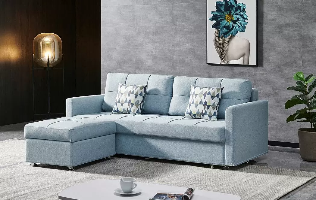 Диван-кровать Jeffrey, цвет серо-голубой - фото 3