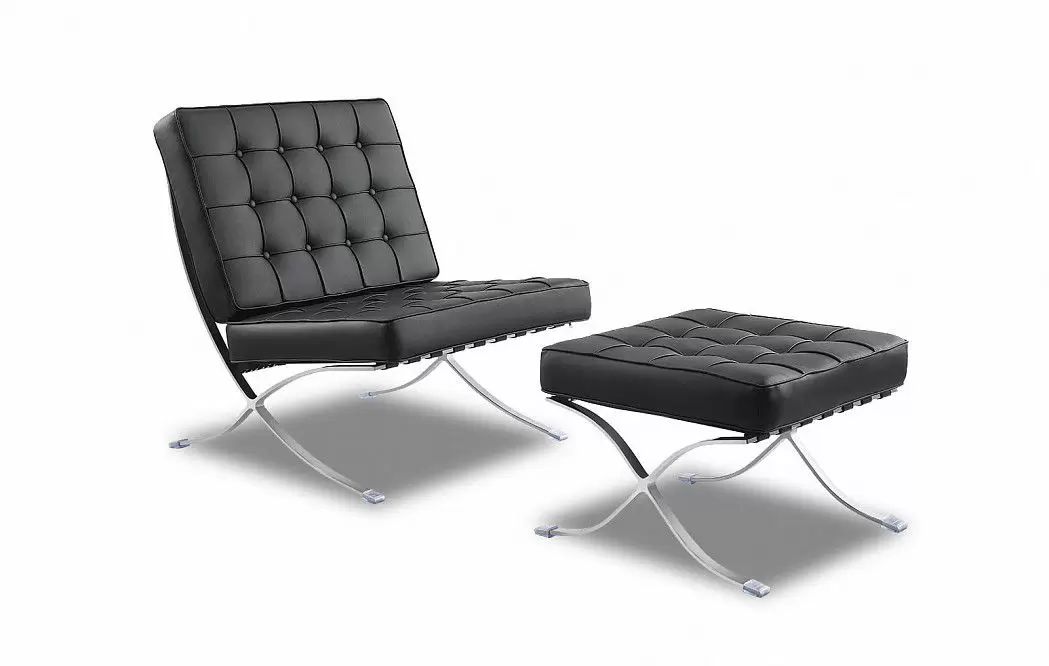 Кресло с оттоманкой Barcelona Black - фото 3