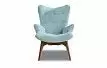 Кресло и оттоманка Contour, мятный голубой/коричневый