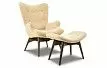 Кресло с оттоманкой Contour, бежевый/темно-коричневый