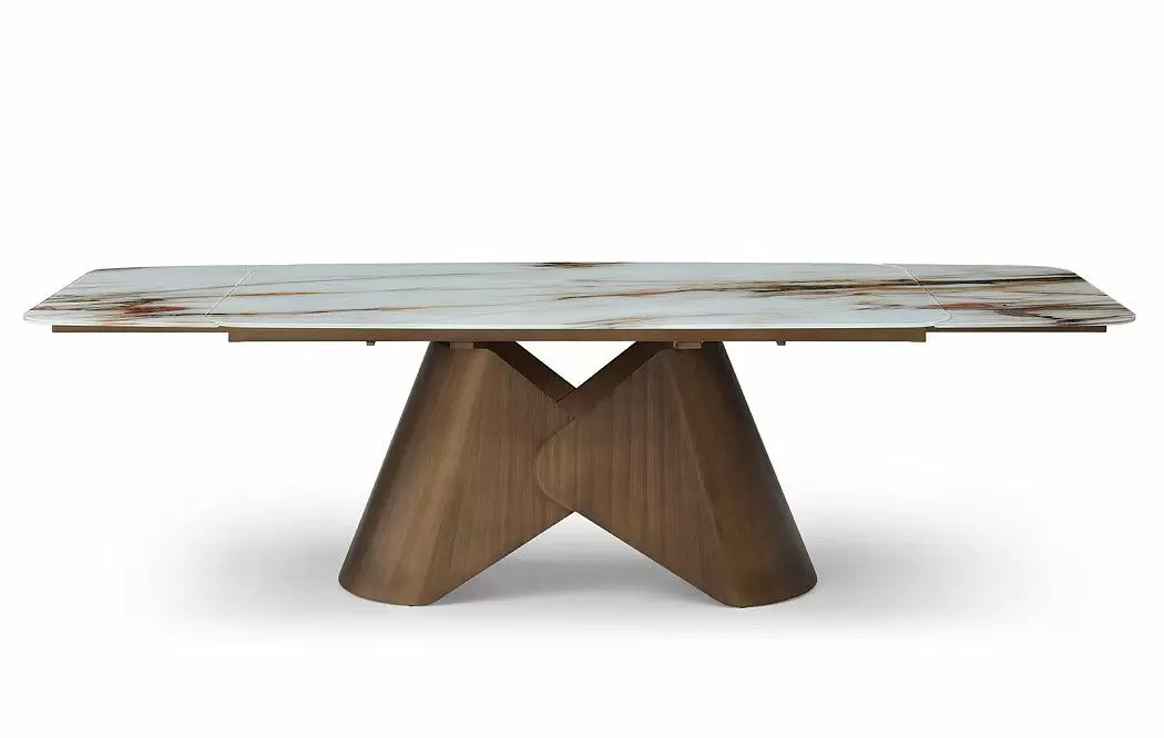 Стол раскладной Mirabel 160-240, стекло 3D/бронза - фото 11