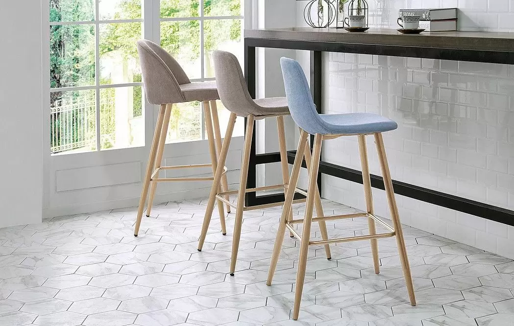 Стул барный Jackson Bar, бежевый/дерево - фото 9