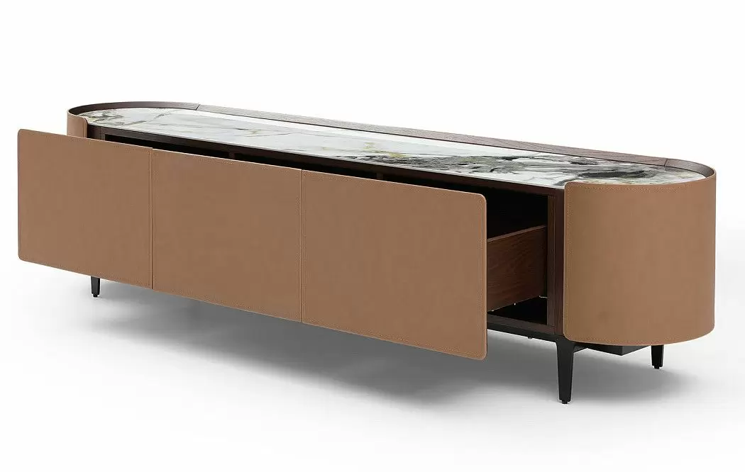 ТВ Тумба Scarlett, светлая керамика/коричневый - фото 10