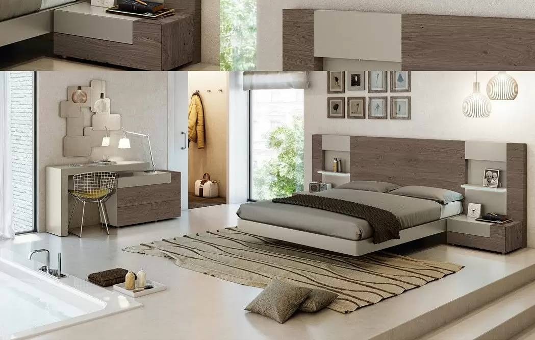 Кровать Altea Class 180х200 с подсветкой, дуб дымчатый/серо-бежевый - фото 5