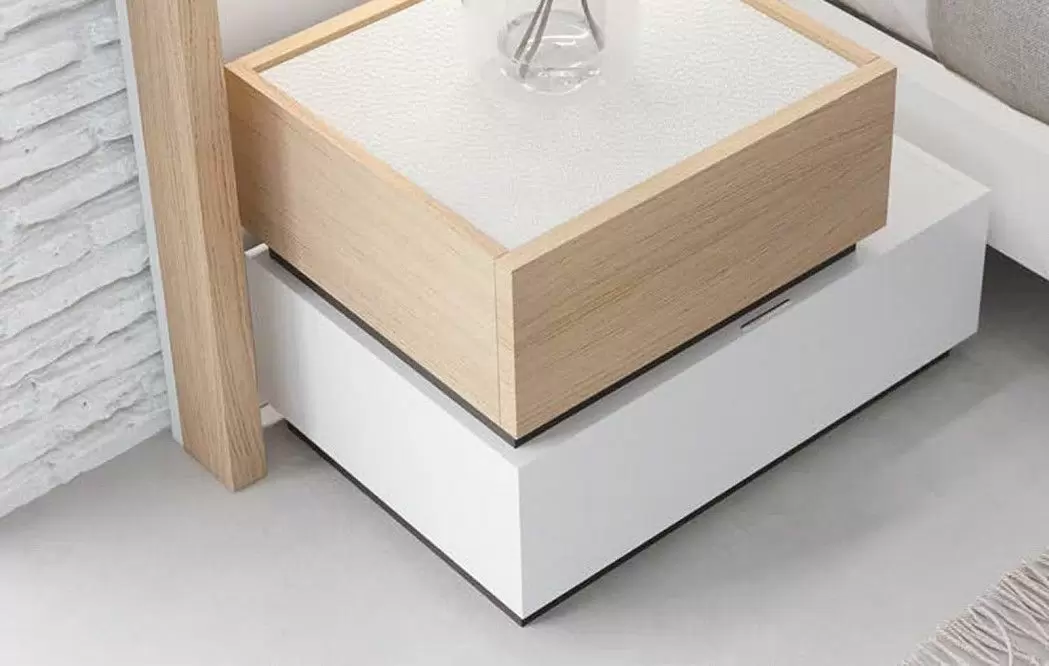 Тумба прикроватная Top (47/63) 2 ящика, белый/дуб натуральный/графит - фото 3