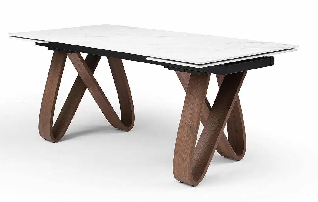 Стол раскладной Lido 160-240, белая керамика/орех - фото 14