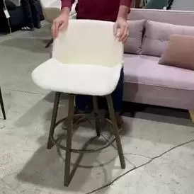 Стул полубарный Jasmin, кремовый/медь