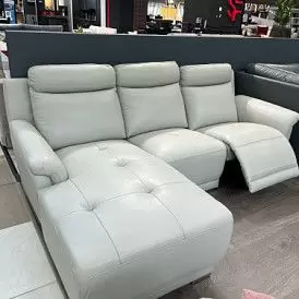 Диван-реклайнер Jonathan угловой (левый), светло-серый