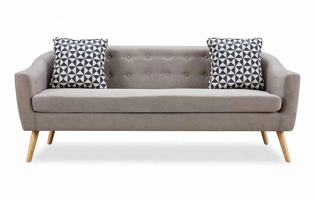 Диван Florence 3-х местный, серо-бежевый/натуральный