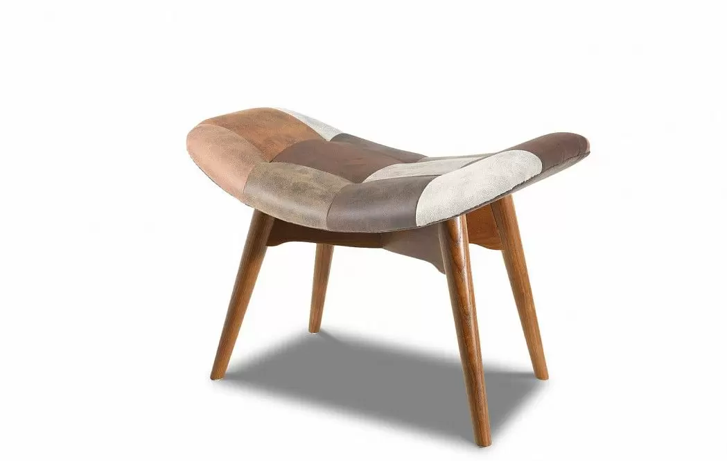 Кресло с оттоманкой Contour, коричневый пэчворк/коричневый - фото 7