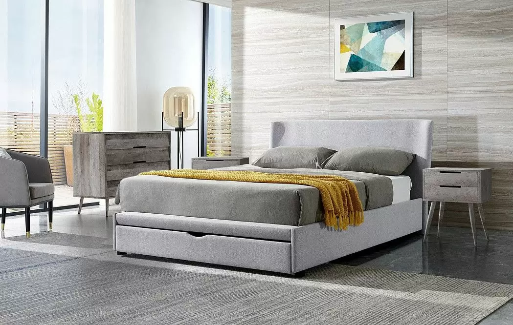 Кровать с выдвижным ящиком Minneapolis, серый - фото 7