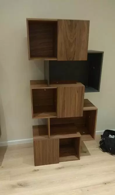 Стеллаж Palo Walnut, орех/серая полка - фото 16