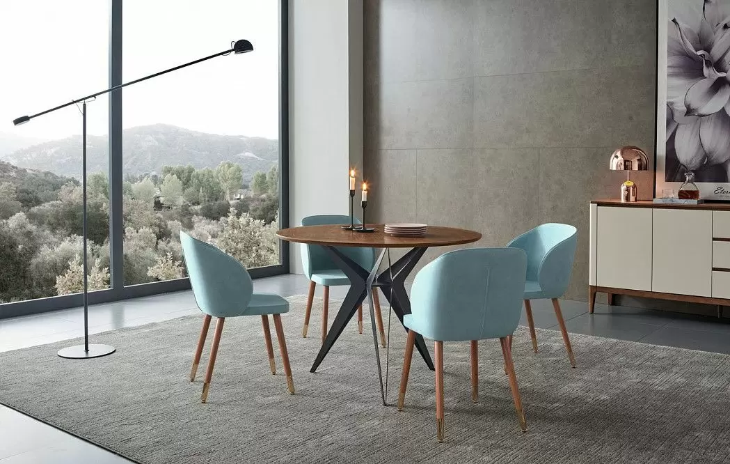 Стул Belle, голубой велюр - фото 2