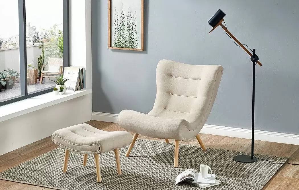 Кресло и оттоманка Dolce Vita, кремовый/натуральный - фото 2