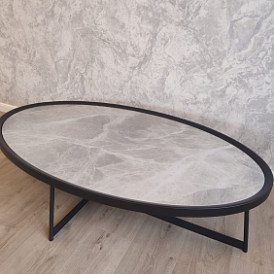 Стол журнальный Betsy (120), серая керамика