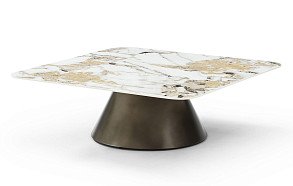 Стол журнальный Jane (90), золотистая керамика/медь Стол журнальный Jane (90), золотистая керамика/медь