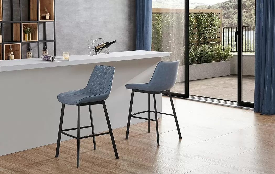 Стул полубарный Trix (65), синий/черный - фото 2