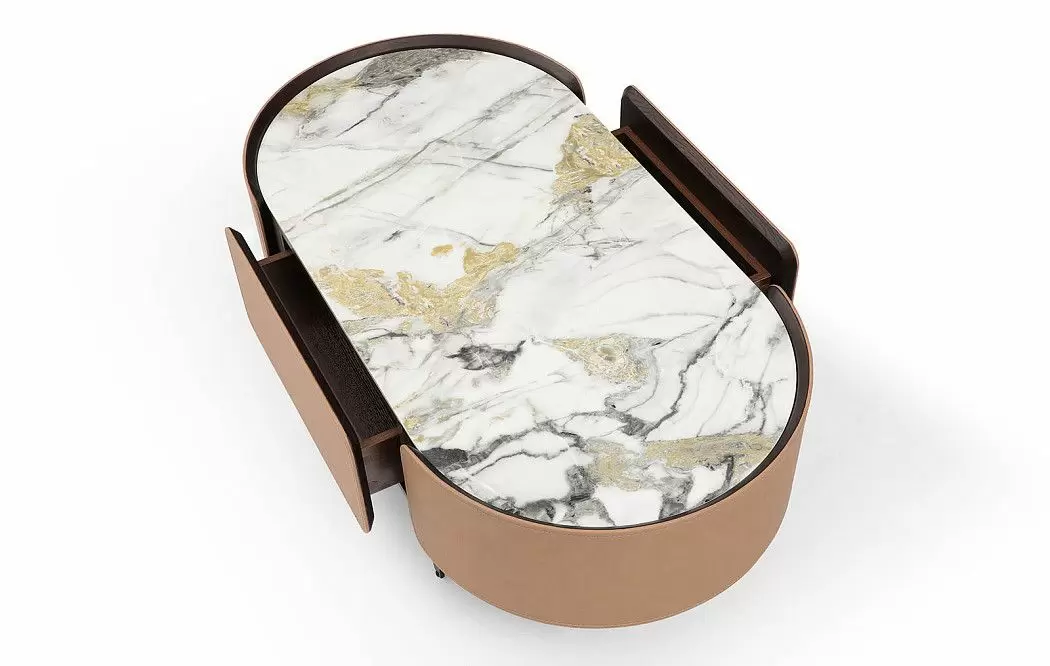 Стол журнальный Scarlett, светлая керамика/коричневый - фото 9