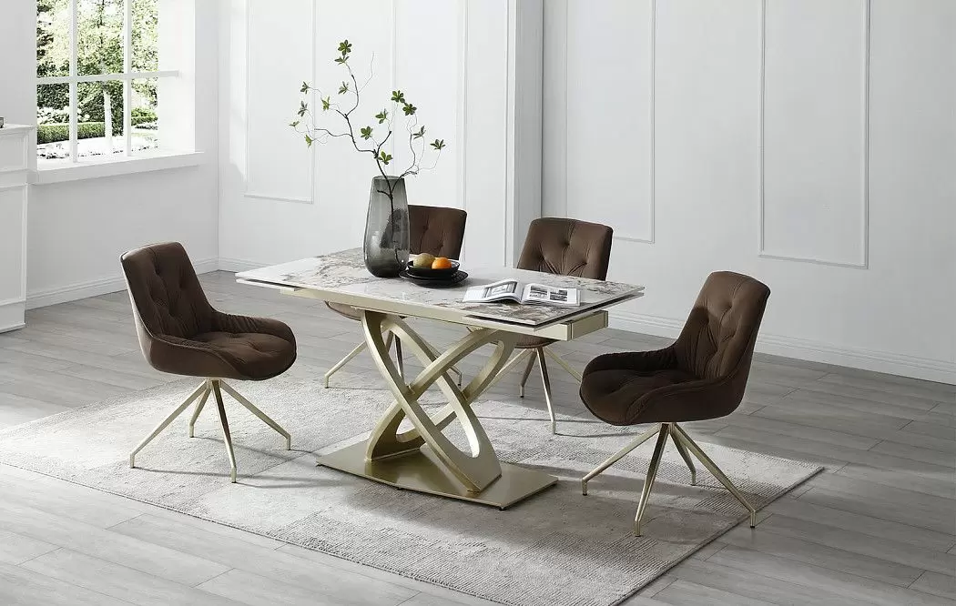 Стол Luisa + 4 коричневых стула Joely - фото 2