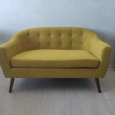 Диван Florence 2-х местный, желтый шафран/орех