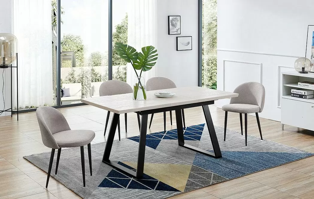 Стол раскладной Denver 120-160, светлый дуб/черный - фото 2