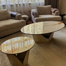 Стол журнальный Tiffany (60), керамика/шампань