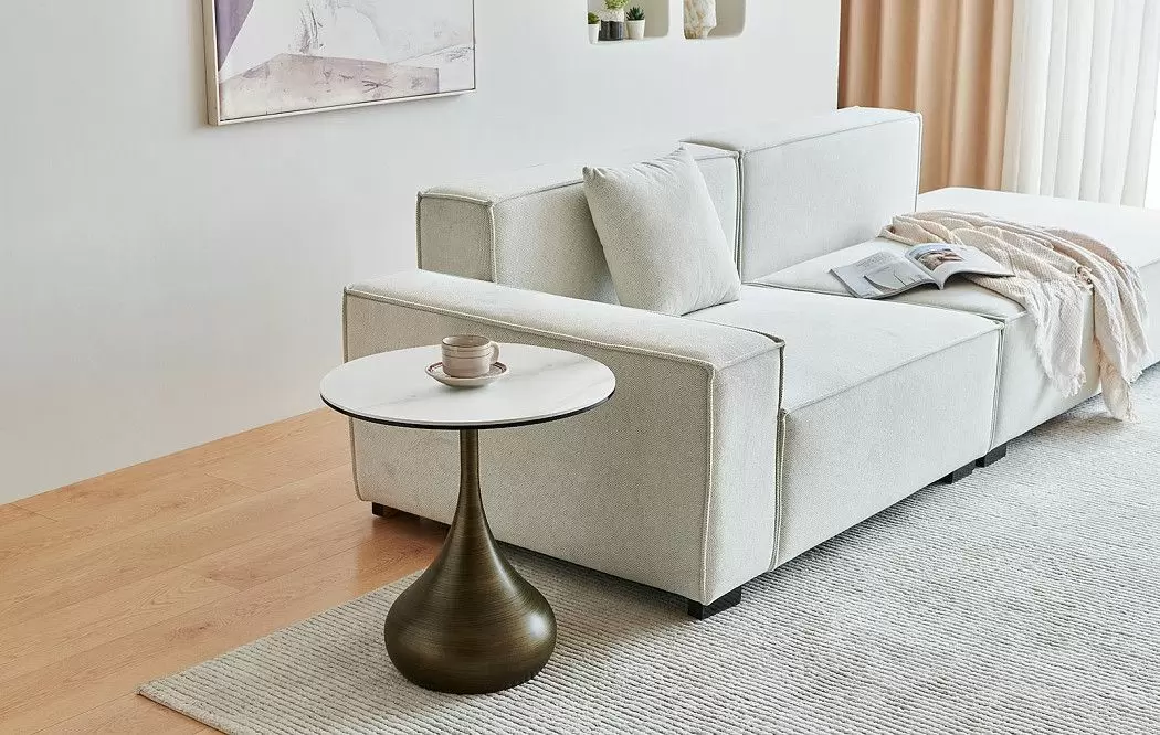 Стол журнальный Reggio (50), белый камень/бронза - фото 2