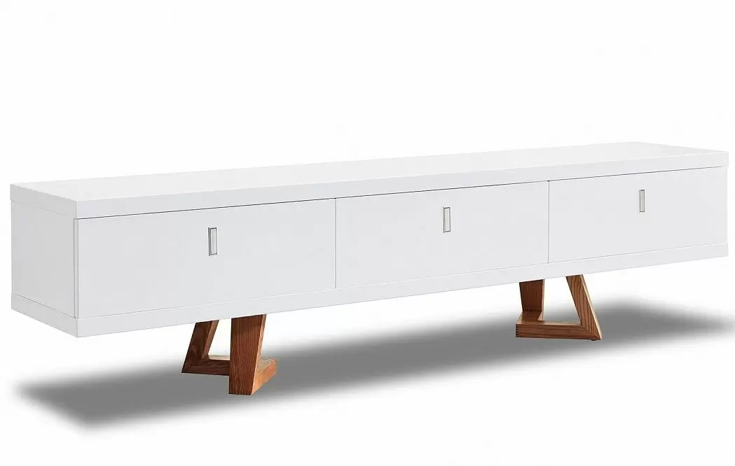 ТВ Тумба Avalon, белый/орех - фото 3