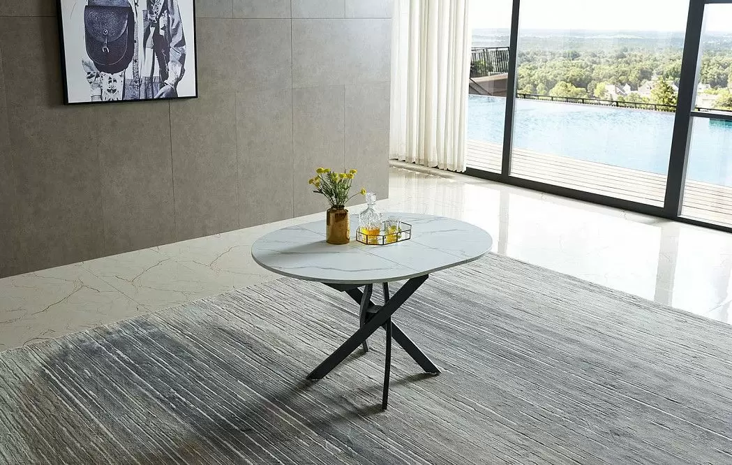 Стол раскладной Charly 100-129, светлый мраморный рисунок - фото 3