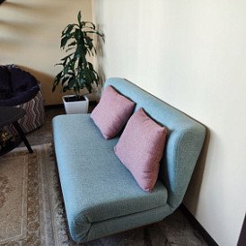 Кресло-кровать Rosy, папайя/хром