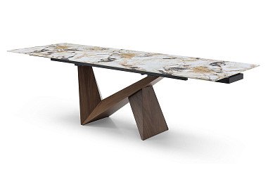 Стол раскладной Portofino 160-240, светлая керамика/орех