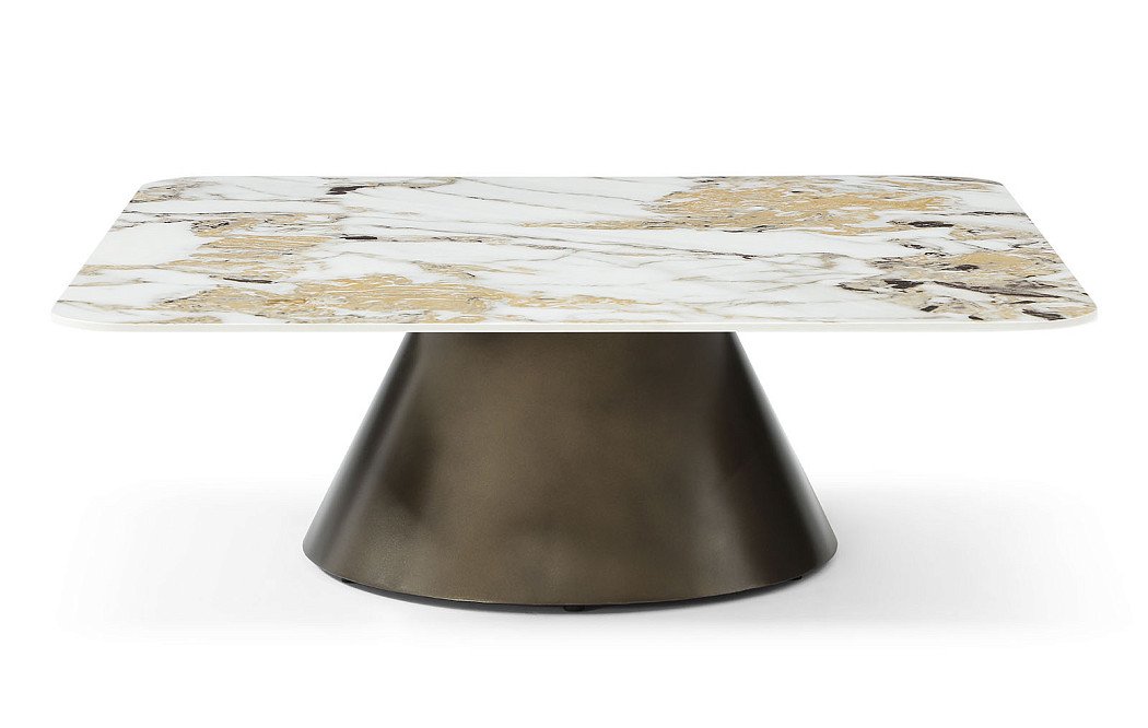 Стол журнальный Jane (90), золотистая керамика/медь - фото 3