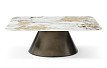 Стол журнальный Jane (90), золотистая керамика/медь