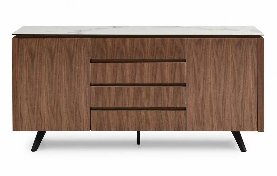 Буфет Nottingham, белая керамика/орех