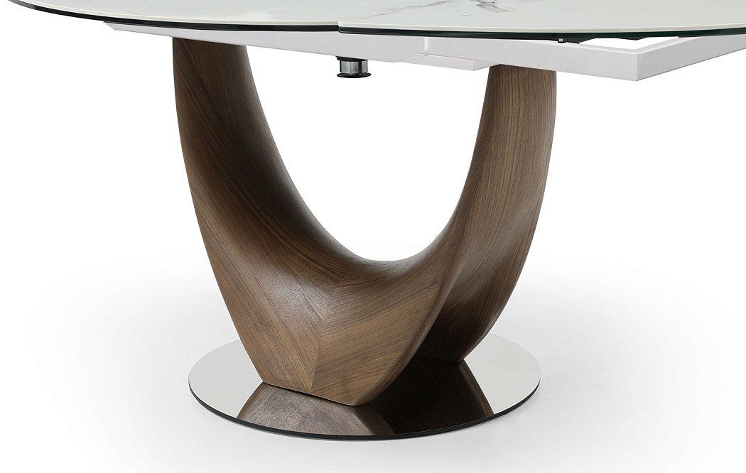 Стол раскладной Triumph 120-180, белая керамика/орех - фото 15