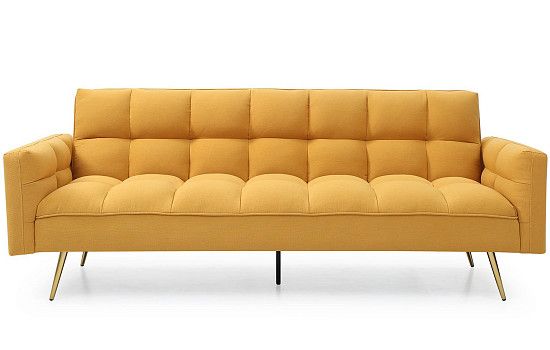 Диван-кровать Madrid, желтый/золотые ножки