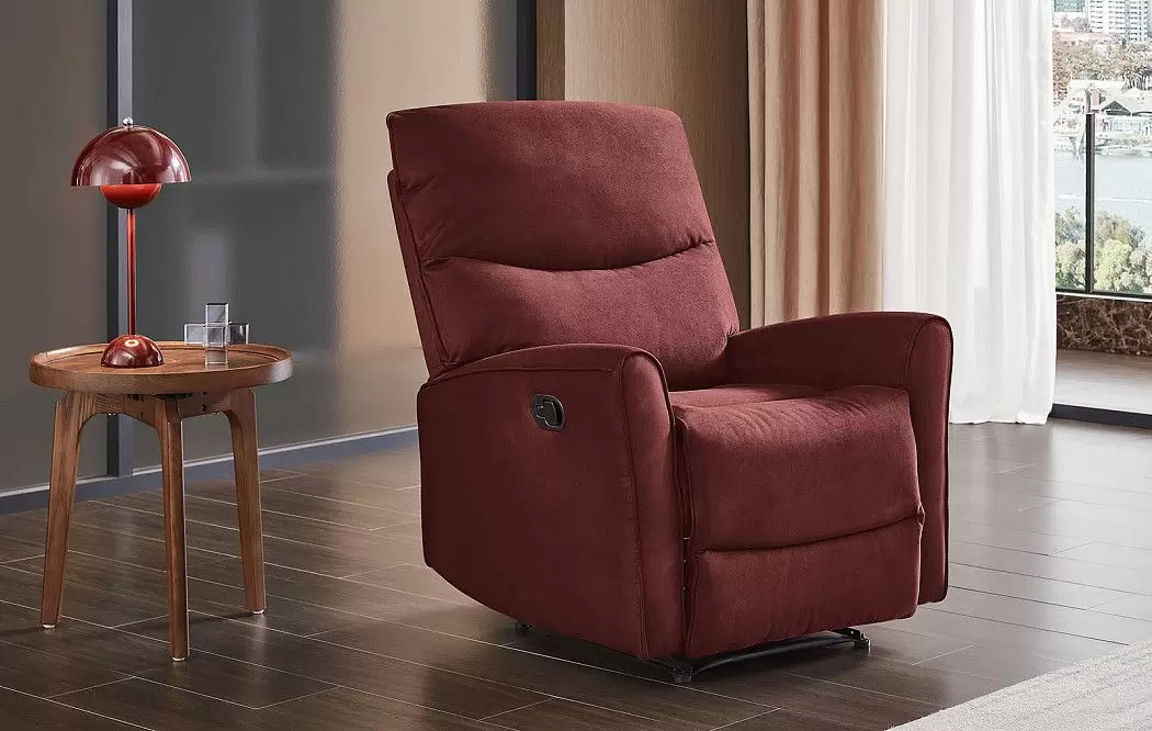 Кресло-реклайнер Lindsey, темно-красный