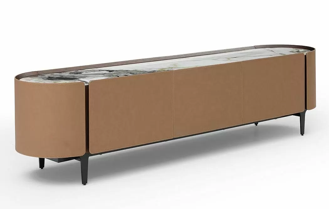 ТВ Тумба Scarlett, светлая керамика/коричневый - фото 6