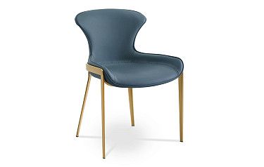 Стул Hillary, серо-голубой/золото