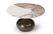 Стол журнальный Aria (80), светлая керамика/бронза