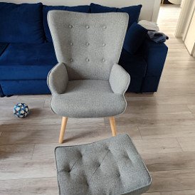 Оттоманка Hygge, темно-бирюзовый/орех