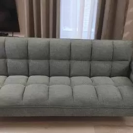 Диван-кровать Madrid, желтый/золотые ножки