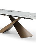 Стол раскладной Savoy Bronze 160-220, белая керамика/бронза