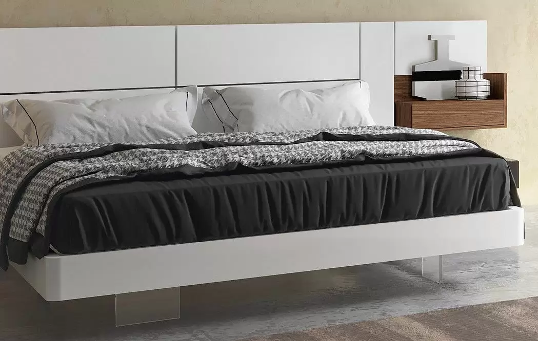 Кровать Infinity Class Meta 193х203 King Size с 1 полочкой (64), белый/графит/орех - фото 7