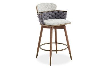 Стул полубарный Vanda (65), белый/серый